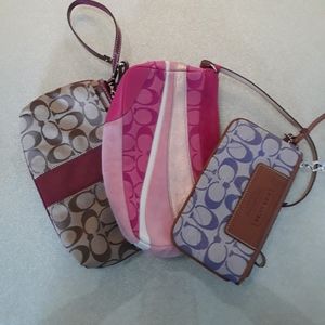 Bundle of 3 Coach Handbags Wristlet